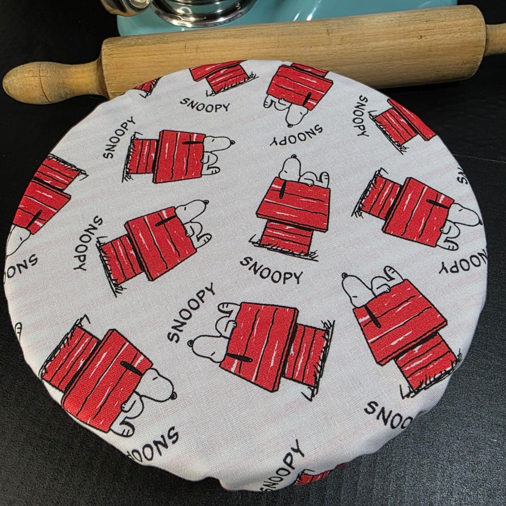 Snoopy / Candy Cane‎ Stripe Reversible KitchenAid Mixer Mixing Bowl Cover Baking